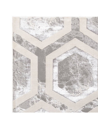 Tappeto Aurora AU12 Crystal: design geometrico elegante, effetto seta e lucentezza naturale per ambienti moderni e raffinati. F