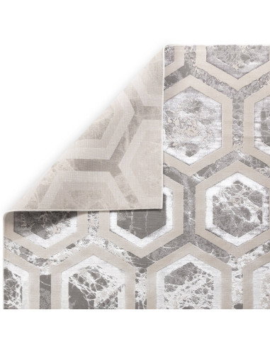 Tappeto Aurora AU12 Crystal: design geometrico elegante, effetto seta e lucentezza naturale per ambienti moderni e raffinati. F