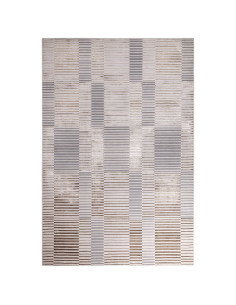 Tappeto Aurora AU14 Ripple: design geometrico e lucido, perfetto per ambienti moderni eleganti. Resistente, facile da pulire e