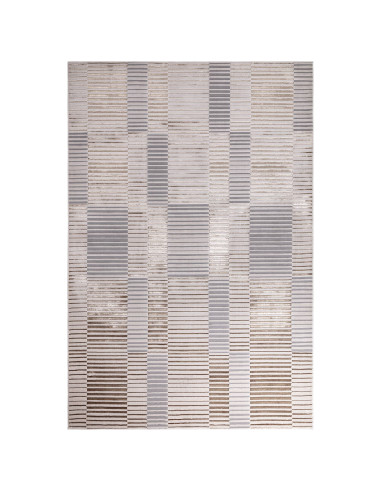 Tappeto Aurora AU14 Ripple: design geometrico e lucido, perfetto per ambienti moderni eleganti. Resistente, facile da pulire e