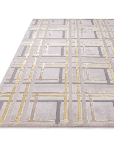 Discover the Aurora AU15 Elexus, a modern luxury rug with a silk look and geometric design that adds elegance and easy care to