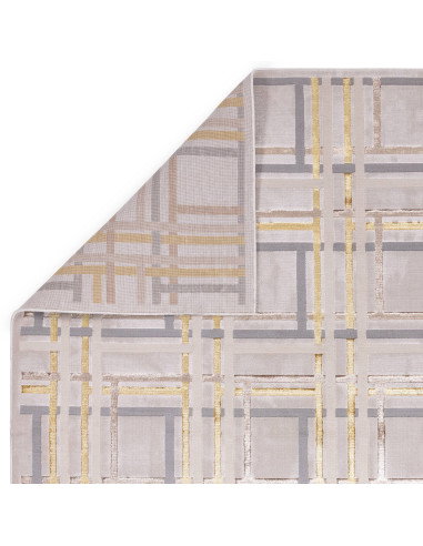 Discover the Aurora AU15 Elexus, a modern luxury rug with a silk look and geometric design that adds elegance and easy care to