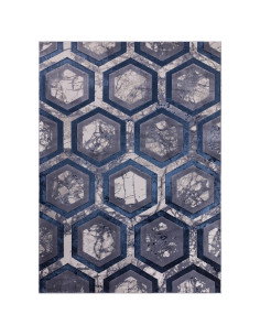 Tappeto Aurora Hexagon AU19: design geometrico elegante, effetto seta luminoso e facile manutenzione per ambienti moderni e raf