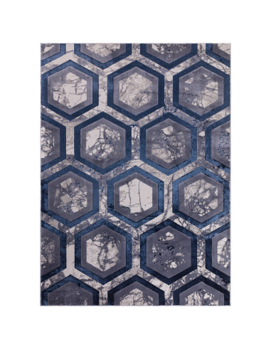 Tappeto Aurora Hexagon AU19: design geometrico elegante, effetto seta luminoso e facile manutenzione per ambienti moderni e raf
