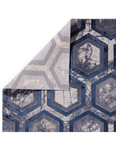 Tappeto Aurora Hexagon AU19: design geometrico elegante, effetto seta luminoso e facile manutenzione per ambienti moderni e raf