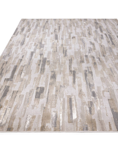 Tappeto moderno elegante Aurora Impression AU25 con effetto seta, motivo astratto e colori neutri, perfetto per ambienti raffin