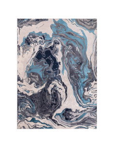 Tappeto Aurora Ocean AU18: design lucido e moderno, fantasia astratta e colori raffinati per un ambiente elegante e luminoso.