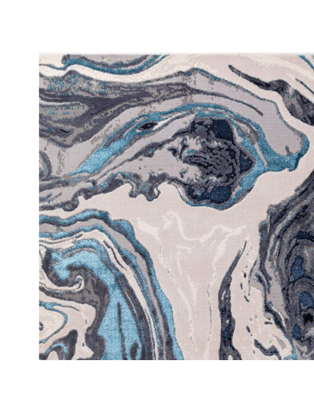 Tappeto Aurora Ocean AU18: design lucido e moderno, fantasia astratta e colori raffinati per un ambiente elegante e luminoso.
