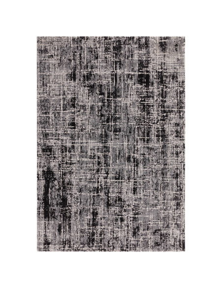 Tappeto Kuza Abstract Black: design moderno elegante con motivo astratto, materiali resistenti e facile manutenzione. Perfetto
