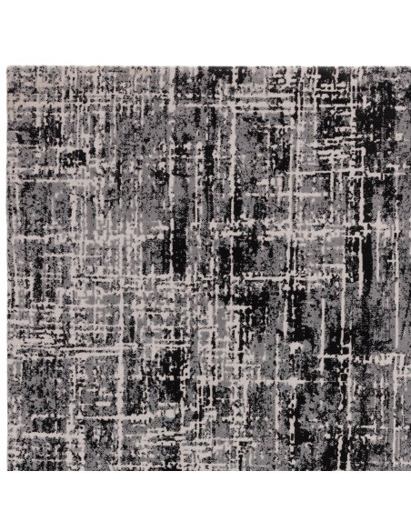Tappeto Kuza Abstract Black: design moderno elegante con motivo astratto, materiali resistenti e facile manutenzione. Perfetto