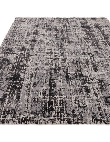 Tappeto Kuza Abstract Black: design moderno elegante con motivo astratto, materiali resistenti e facile manutenzione. Perfetto