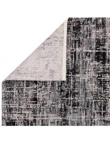 Tappeto Kuza Abstract Black: design moderno elegante con motivo astratto, materiali resistenti e facile manutenzione. Perfetto