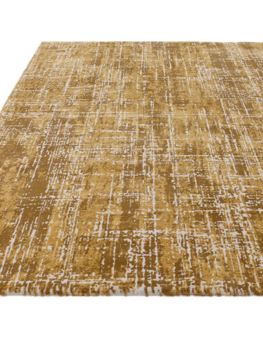 Tappeto Kuza Abstract Gold: design moderno elegante con effetto luminoso, morbido e resistente, perfetto per ambienti raffinati
