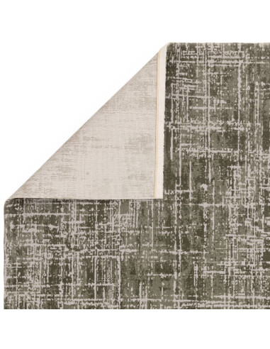 Elevate your space with the Kuza Abstract Green rug, a modern luxury rug featuring a silk look finish and durable, easy-care sy