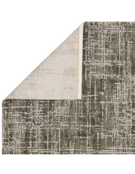 Tappeto Kuza Abstract Green: design moderno elegante con motivo astratto e effetto seta, perfetto per ambienti luminosi e raffi