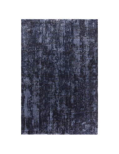 Tappeto Kuza Abstract Navy: design moderno elegante con motivo astratto e finitura lucida, perfetto per ambienti raffinati e co