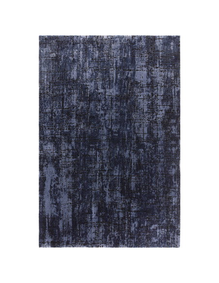 Elevate your home with the Kuza Abstract Navy, a modern luxury rug featuring a silk look and rich navy tones for lasting elegan