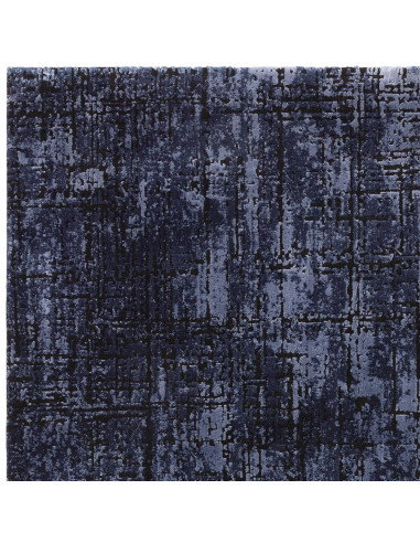 Tappeto Kuza Abstract Navy: design moderno elegante con motivo astratto e finitura lucida, perfetto per ambienti raffinati e co