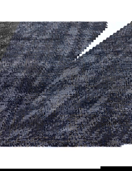 Tappeto Kuza Abstract Navy: design moderno elegante con motivo astratto e finitura lucida, perfetto per ambienti raffinati e co