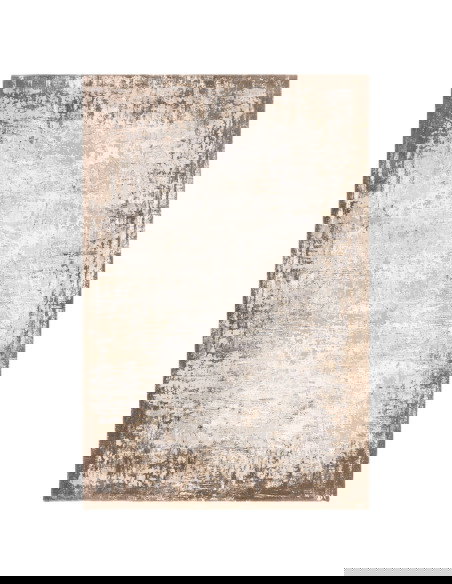 Kuza Border Beige: tappeto moderno elegante con effetto seta, morbido e resistente, perfetto per ambienti raffinati e luminosi.