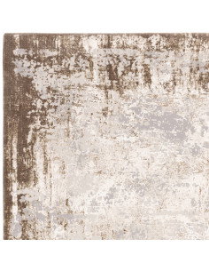 Kuza Border Beige: tappeto moderno elegante con effetto seta, morbido e resistente, perfetto per ambienti raffinati e luminosi. 2