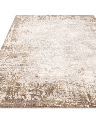 Discover the Kuza Border Beige rug, a modern luxury rug with a subtle silk look, offering durability, elegance, and easy mainte