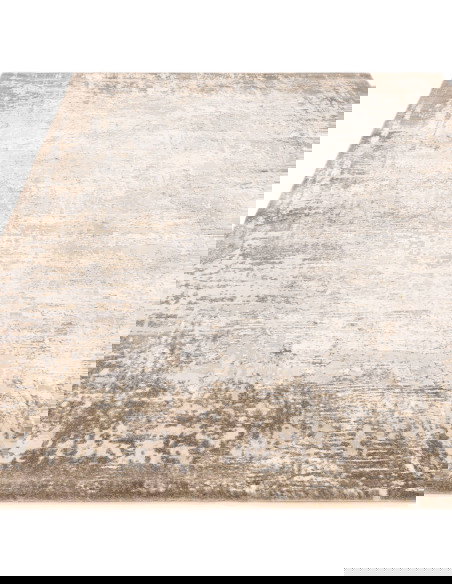 Kuza Border Beige: tappeto moderno elegante con effetto seta, morbido e resistente, perfetto per ambienti raffinati e luminosi.