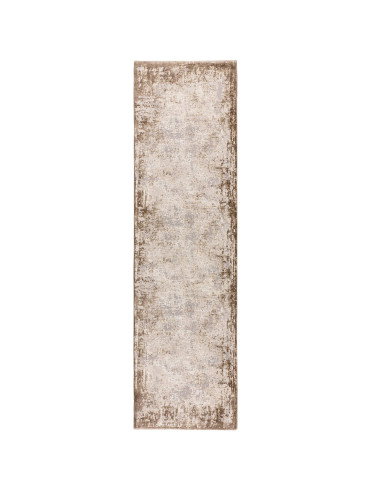 Kuza Border Beige: tappeto moderno elegante con effetto seta, morbido e resistente, perfetto per ambienti raffinati e luminosi.