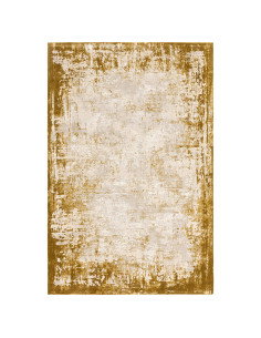 Tappeto Kuza Border Gold: design moderno elegante con effetto luminoso, perfetto per chi cerca tappeti effetto seta e stile raf