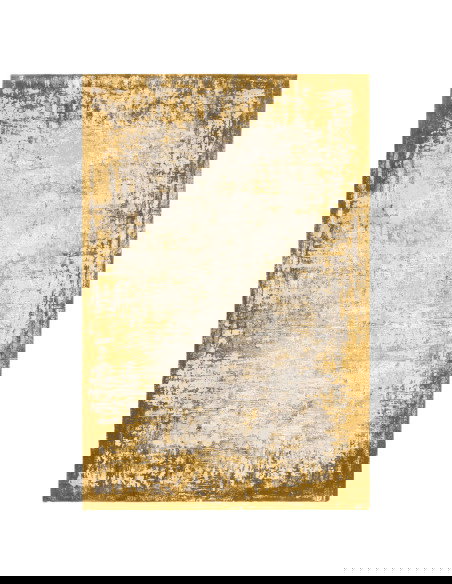 Tappeto Kuza Border Gold: design moderno elegante con effetto luminoso, perfetto per chi cerca tappeti effetto seta e stile raf