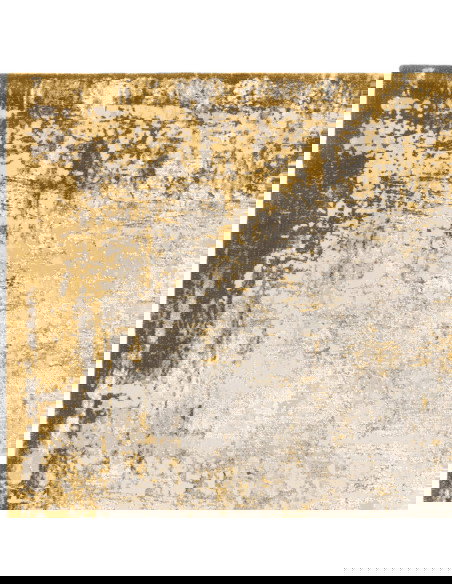 Elevate your space with the Kuza Border Gold rug, a durable modern luxury rug featuring a lustrous silk look and a rich golden