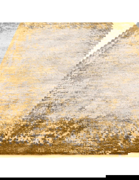 Tappeto Kuza Border Gold: design moderno elegante con effetto luminoso, perfetto per chi cerca tappeti effetto seta e stile raf