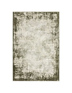 Tappeto Kuza Border Green: design moderno elegante con effetto cornice, morbido e resistente, perfetto tra i tappeti moderni el