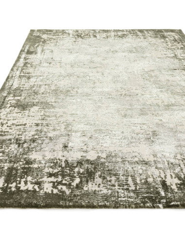 Tappeto Kuza Border Green: design moderno elegante con effetto cornice, morbido e resistente, perfetto tra i tappeti moderni el