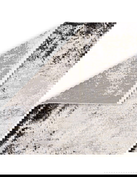 Kuza Border Grey: tappeto moderno elegante con effetto seta, design lucido e cornice sfumata per un ambiente raffinato e lumino