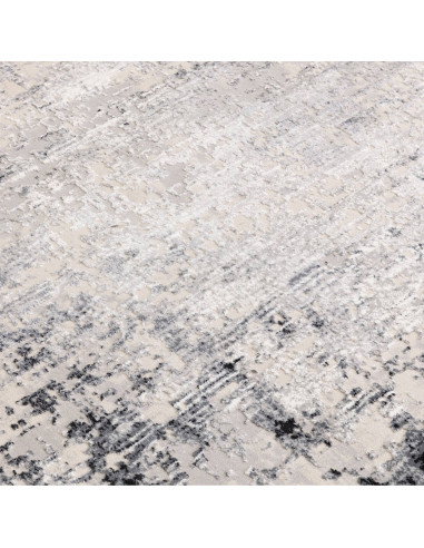 Kuza Border Grey: tappeto moderno elegante con effetto seta, design lucido e cornice sfumata per un ambiente raffinato e lumino