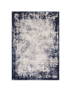 Tappeto Kuza Border Navy: design moderno elegante con effetto cornice, resistente e luminoso, perfetto per ambienti raffinati e