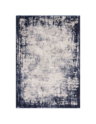 Elevate your space with the Kuza Border Navy rug, a modern luxury rug featuring a subtle lustre and silk look for timeless eleg