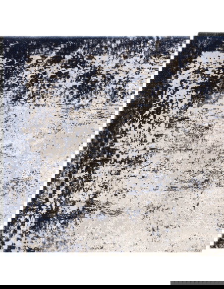 Tappeto Kuza Border Navy: design moderno elegante con effetto cornice, resistente e luminoso, perfetto per ambienti raffinati e