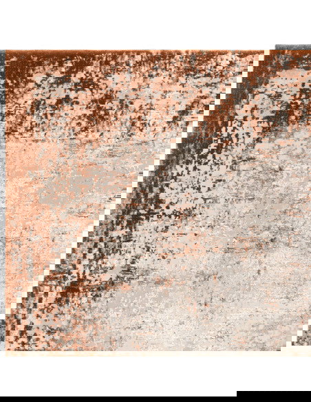 Tappeto Kuza Border Terracotta: design moderno elegante con effetto seta, luminoso e resistente, perfetto per valorizzare ogni