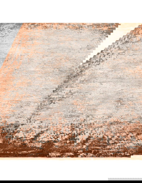 Tappeto Kuza Border Terracotta: design moderno elegante con effetto seta, luminoso e resistente, perfetto per valorizzare ogni