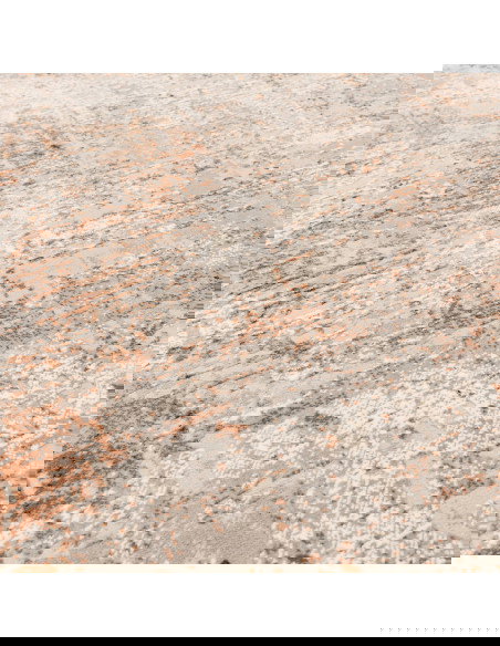 Tappeto Kuza Border Terracotta: design moderno elegante con effetto seta, luminoso e resistente, perfetto per valorizzare ogni