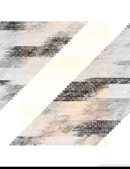 Tappeto Kuza Lines Beige: design moderno elegante con motivo astratto, effetto seta lucido e facile manutenzione per ambienti r