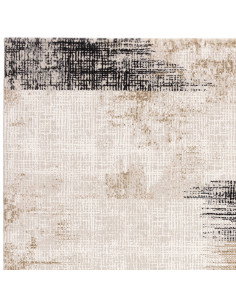 Tappeto Kuza Lines Beige: design moderno elegante con motivo astratto, effetto seta lucido e facile manutenzione per ambienti r 2