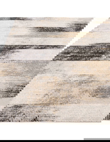 Tappeto Kuza Lines Beige: design moderno elegante con motivo astratto, effetto seta lucido e facile manutenzione per ambienti r