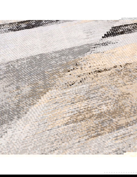 Tappeto Kuza Lines Beige: design moderno elegante con motivo astratto, effetto seta lucido e facile manutenzione per ambienti r