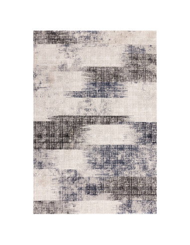 Discover the Kuza Lines Blue modern luxury rug with a lustrous, silk look finish and abstract design—perfect for adding eleganc