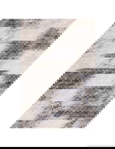 Tappeto moderno elegante Kuza Lines Blue con motivo astratto, effetto seta e design lucido, perfetto per ambienti contemporanei