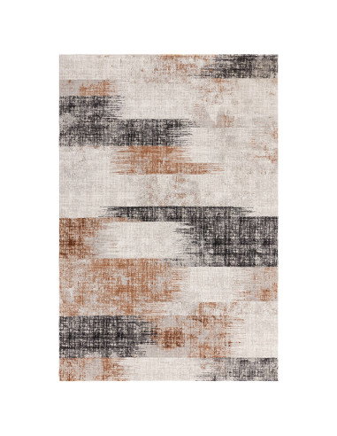 Discover the Kuza Lines Terracotta rug, a modern luxury rug with a lustrous silk look and abstract design that adds warmth and