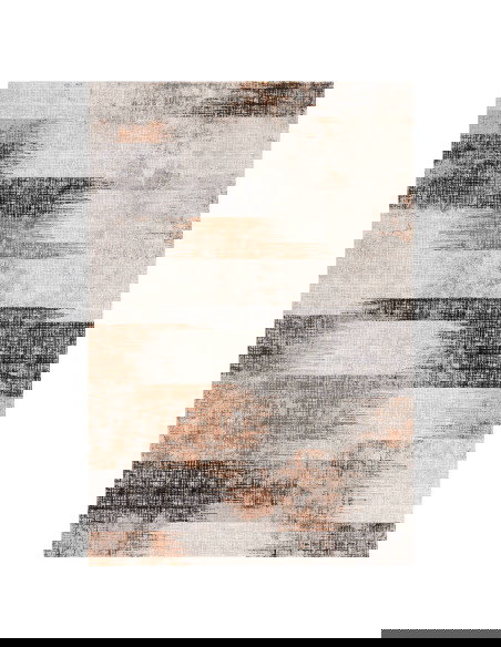 Discover the Kuza Lines Terracotta rug, a modern luxury rug with a lustrous silk look and abstract design that adds warmth and